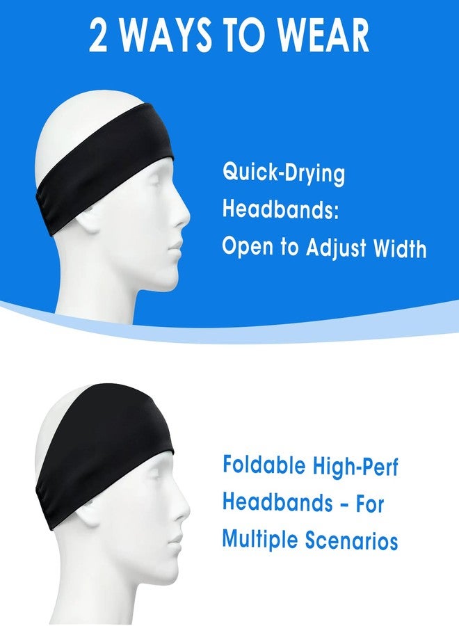Nextpal 6 Pcs Sweat Wicking Headband for Men, Moisture Wicking Sports Headbands for Running Cycling Football and Basketball, Stretchy Workout Sweatbands for Long Hair Fitness Head Bands - Image 4